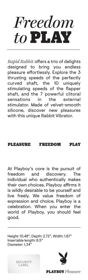 Vibrators Playboy Rapid Rabbit Vibrator Black