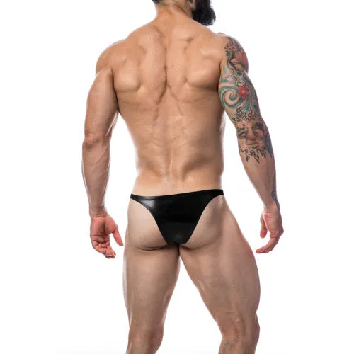 Cut 4 Men Mens Underwear C4M Brazilian Brief Black Leatherette Large
