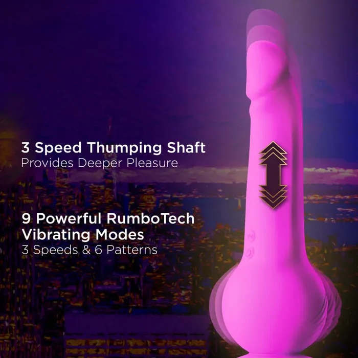 Impressions New York GyroQuake Purple Dildo Gen 2 Rumbly Thumping Platinum Silicone Blush Novelties Dildos