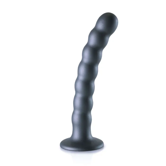 SHOTS AMERICA Dildos Ouch Beaded Silicone GSpot Dildo 65 inches Gunmetal Gray