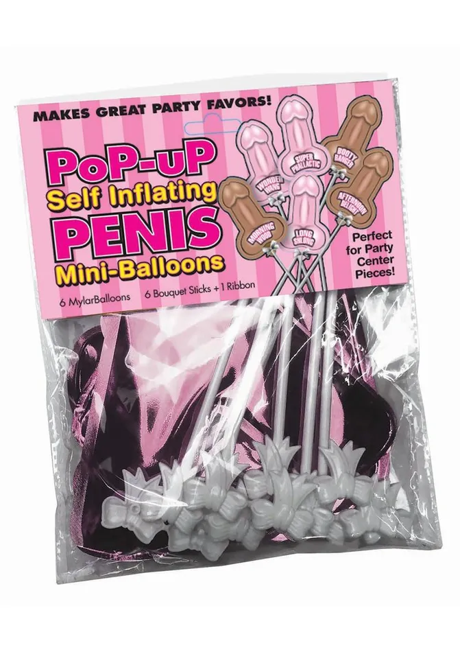 Adult Party and Games Male Sex Toys Little Genie PopUp Self Inflating Penis MiniBalloons