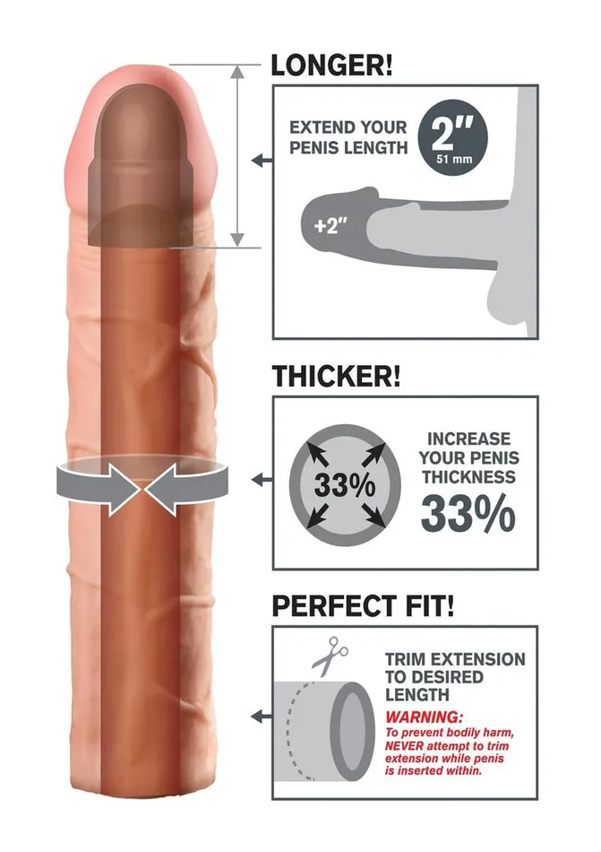 Fantasy XTensions Male Sex Toys Fantasy XTensions Perfect 2in Extension Sleeve