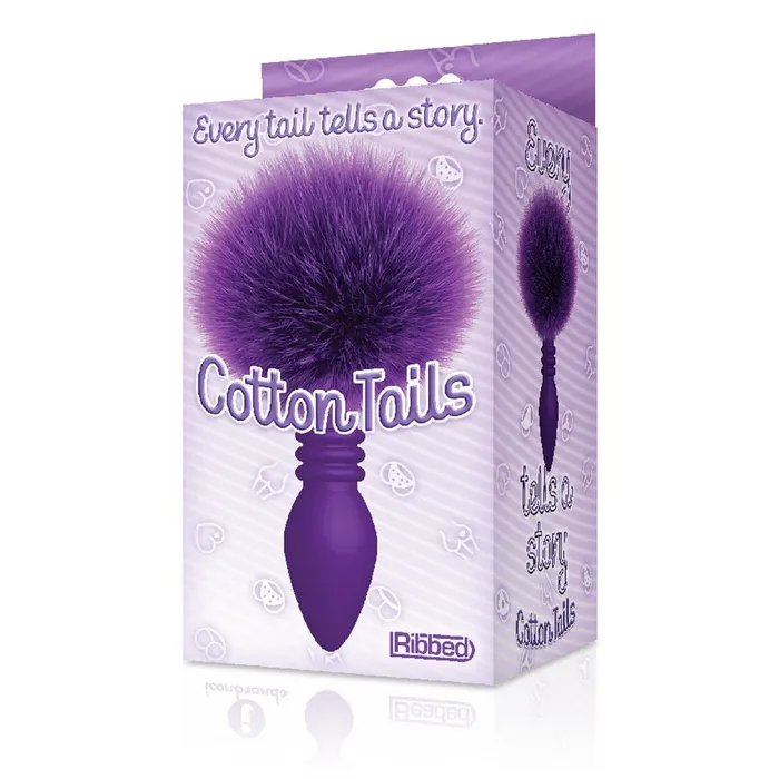 Anal The 9s Cottontails Silicone Bunny Tail Butt Plug Ribbed Purple Icon Brands