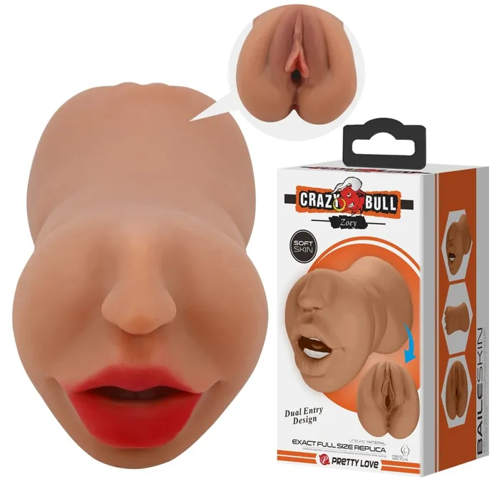 Zoey Mouth Masturbator Sleeve Brown Pretty Love Male Sex Toys
