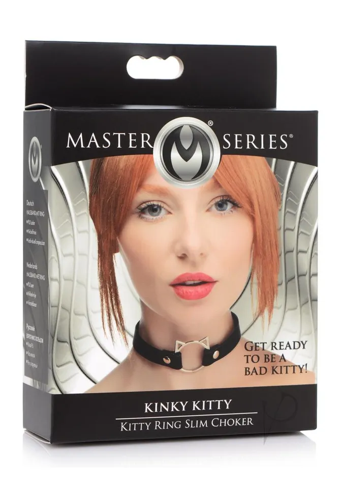 Anal Master Series Ms Kinky Kitty Ring Slim Choker Black