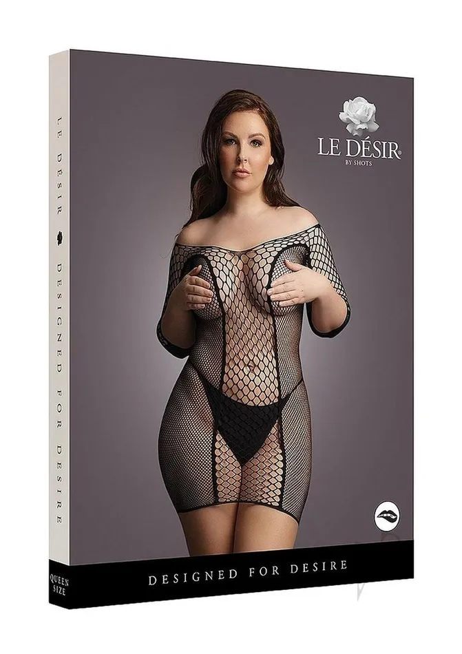 Duo Net Sleeved Mini Dress Qn Blk Le Desir Female Sex Toys
